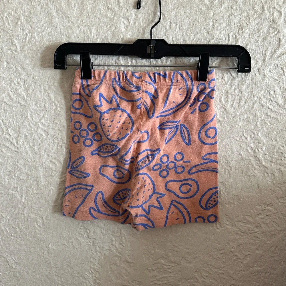 Hanna Andersson Peach Fuzz Fruit Salad Blue Pattern Shorts Kids Girls 10 - Picture 2 of 3